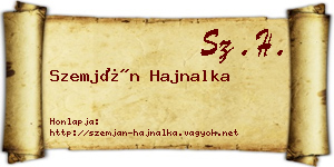 Szemján Hajnalka névjegykártya